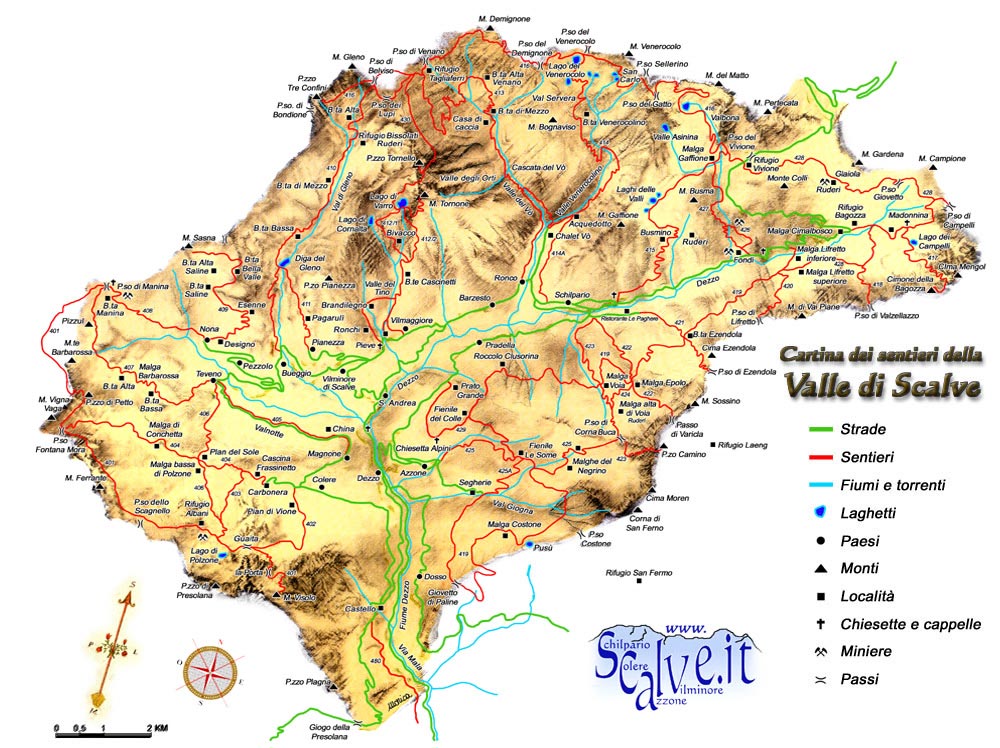 Cartina Schilpario estate Scalve.it
